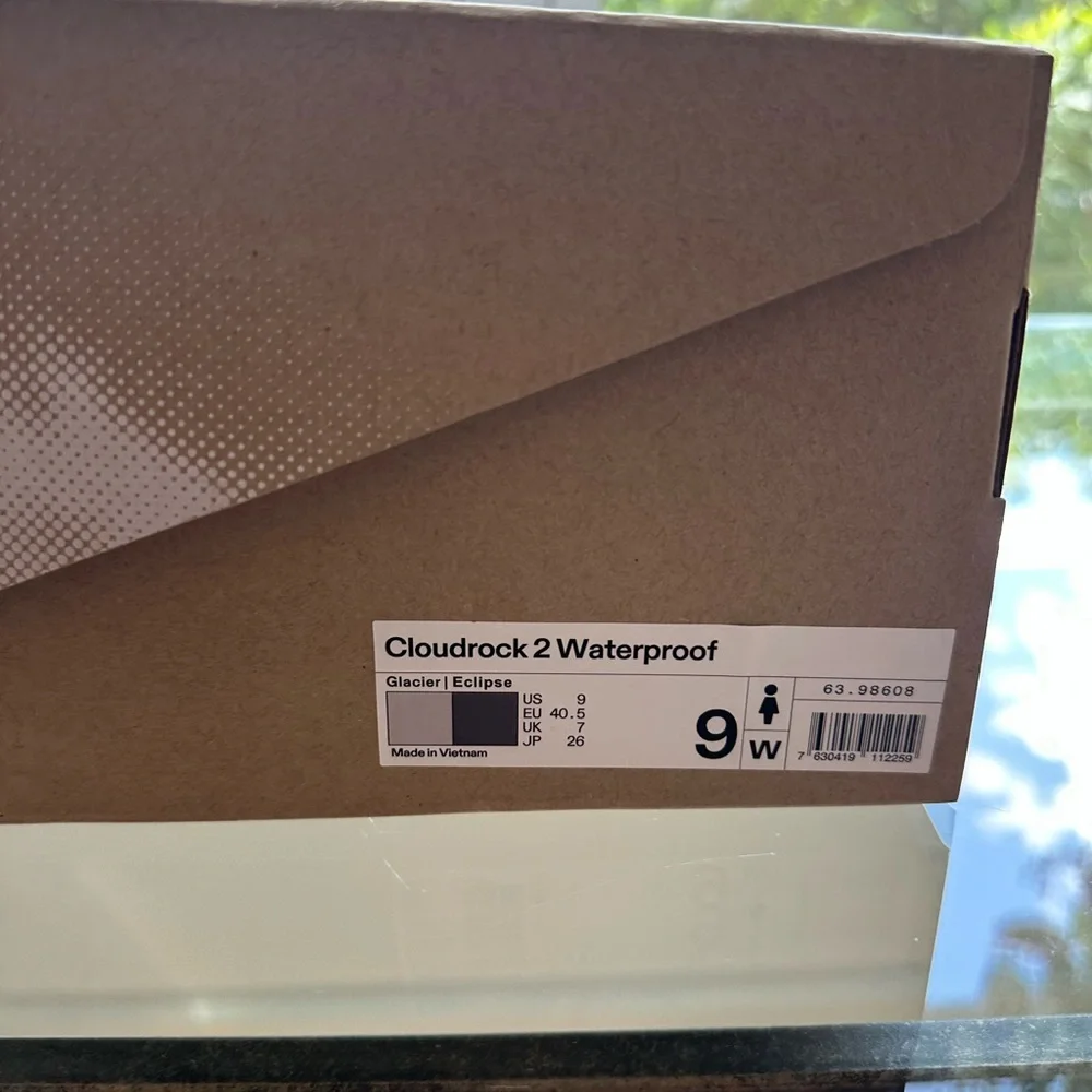 ON WOMEN’S CLOUDROCK 2 WATERPROOF GLACIER ECLIPSE Size 9 - Picture 11 of 11